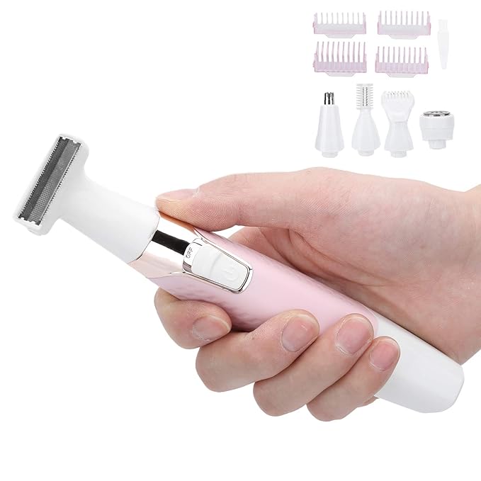 USB Rechargeable Electric Epilator for Women Men 5 in 1 Painless Body Remover with Multifunctional Shaving Head