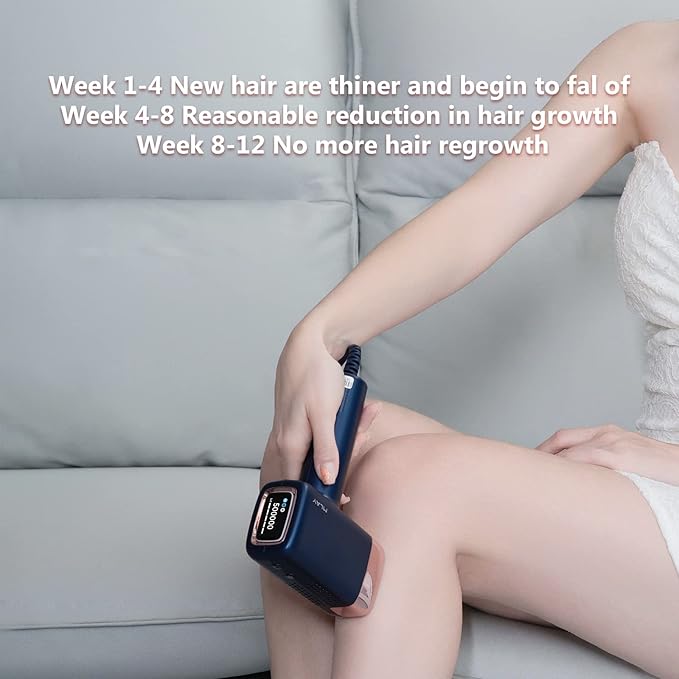 MLAY IPL Hair Removal Device Ice Cooling Protection Laser Permanent Whole Body Hair Remover for Home Use Women and Men (Bule)