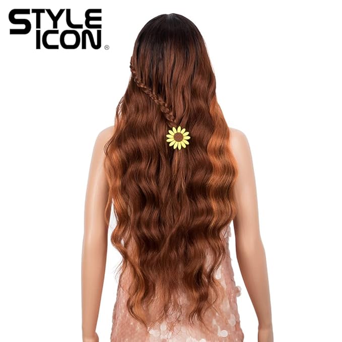 Style Icon 30 Inches Lace Front Wigs Deep Wave Wig Synthetic Wig (Middle Part Lace Wig TTOL 99A/340C/145T)