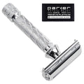 Parker 87R Compact Butterfly Safety Razor ? Short Handle Twist-to-Open Brass Frame with Textured Grip for Precision Wet Shaving