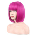 WildCos Short 12 Inches Straight Synthetic Cosplay Wig for Women (hot pink)