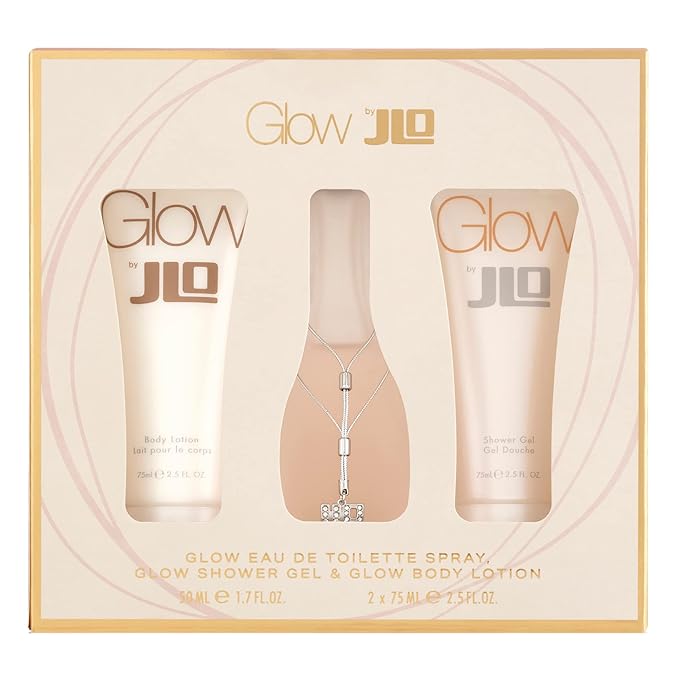 Jennifer Lopez Glow Gift Set - Eau De Toilette 50ml &amp Shower Gel Body Lotion 75ml Each