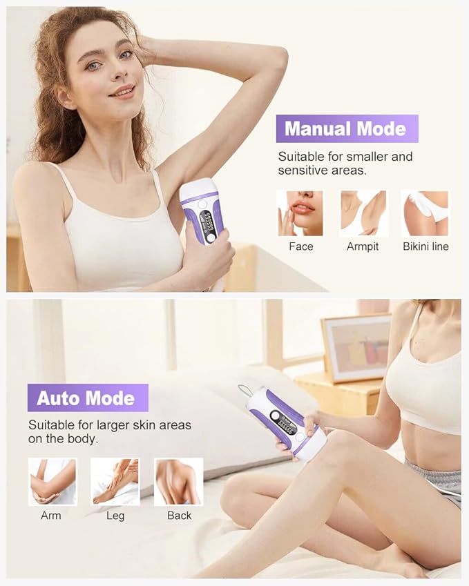 IPL Laser Hair Removal Device Permanent for Women &amp Men 999999 Flashes Safe Effective Lasting Hair Remover Alternative to Salon for Face Arms Armpit Legs Bikini Area Whole Body Home Treatment