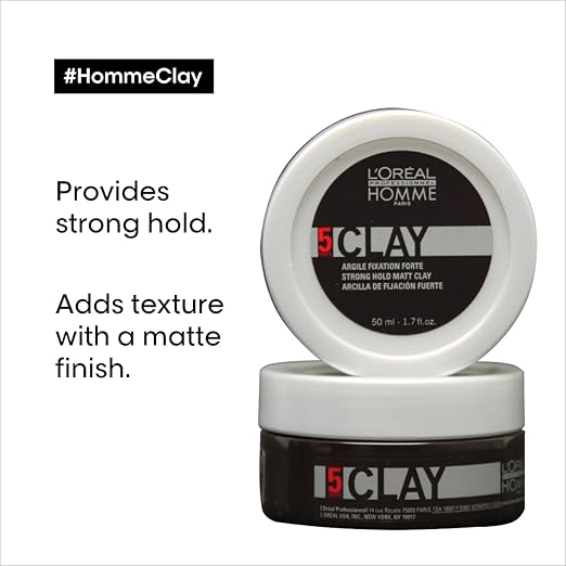 L'Or?al Professionnel Paris Men?™s Styling Clay - For All Hair Types Provides Strong Hold and Matte Finish