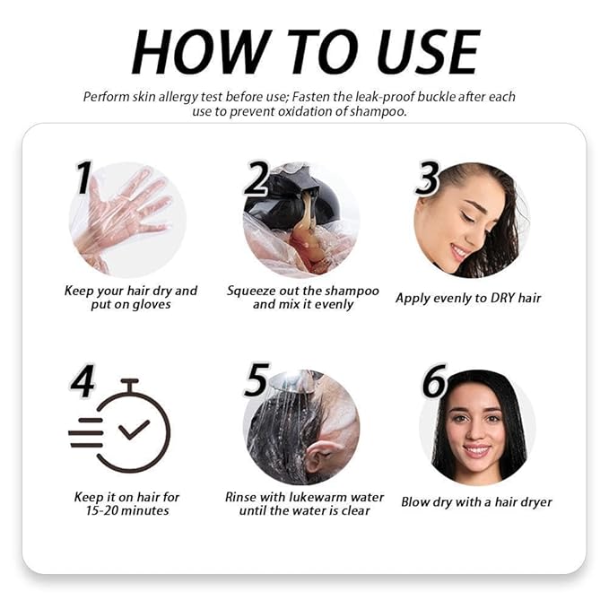 Hair Dye Shampoo 3 in 1 Instant Herb Ingrident Hair Dye to Cover Gray Hair Long-lasting &amp Natual Natural Black 400 ML