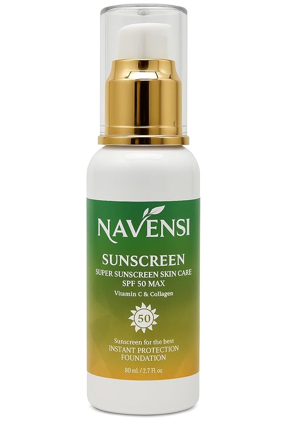 SPF 50 Sunscreen 80ml / 2.7 fl oz ? Broad Spectrum UVA/UVB Protection with Vitamin C &amp Collagen ? Lightweight Non-Greasy &amp Hydrating Sunblock for Face &amp Body ? Anti-Aging Anti-Wrinkle