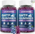 2 Pack 300MG 5-HTP GABA Sleep Supplement Gummies with 200mg L-Theanine Supplement for Brain Mood Stabilizer and Sleep Support Melatonin-Free Omega 3-6-9 for Natural Zzzs Blueberry Flavor