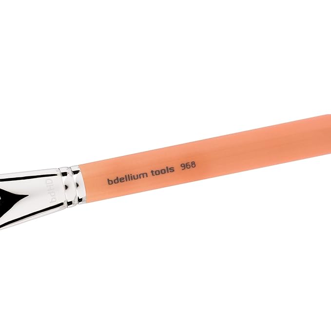 Bdellium Tools Professional Makeup Brush - Pink Bambu Series 968 BDHD Phase II Small Foundation/Contour - With Soft Synthetic Fibers For Versatile Application &amp Blending (Pink 1pc)