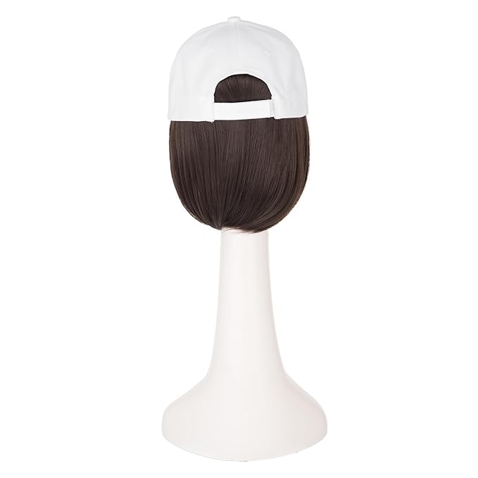 TESS Hat Wigs for Women Baseball Cap with Hair Attached Short Straight Synthetic Hair 6