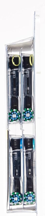 Oral-B Pro Cross Action Electric Toothbrush Head X-Shape and Angled Bristles for Deeper Plaque Removal Pack of 8 Toothbrush Heads Black