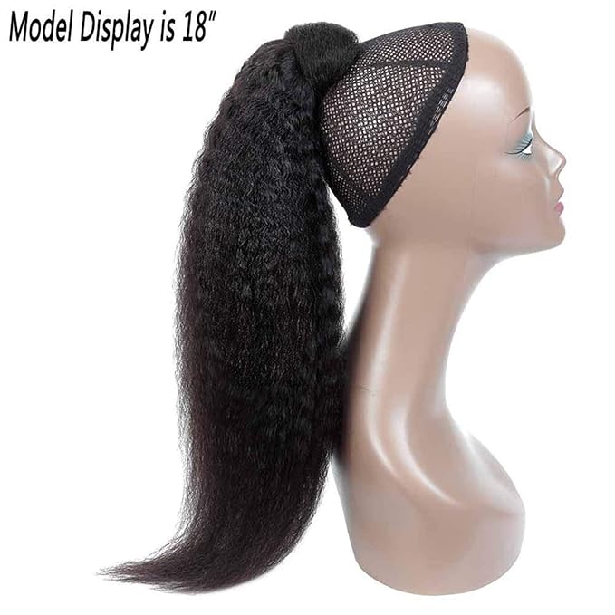 SONGCHAO Fake Hair Bun Shaggy Ponytail Brazilian Real Hair Wrapping Ponytail Hair Extensions Hair Slices 8-24 Inch Barrette Wigs for Women Hair Accessories (Color : Wrap Around Size : 18inch(45cm))