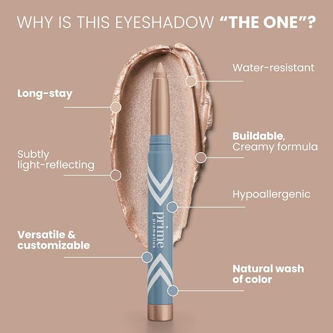 PRIME PROMETICS PrimeEyes Eye Brightener for Mature Women ? Creamy Eye Shadow Sticks ? Easy Application Quick Eye Lift Effect ? Hypoallergenic Long Wear Water-Resistant (Estrella)