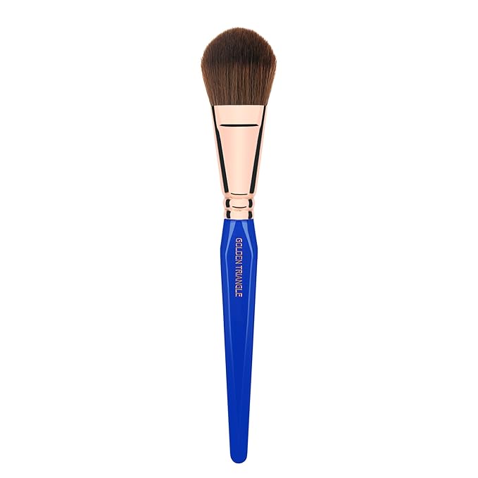 Bdellium Tools Professional Makeup Brush - Golden Triangle 960 Precision Blusher - With All Vegan and Soft Synthetic Fibers For Applying Blush (Blue 1pc)