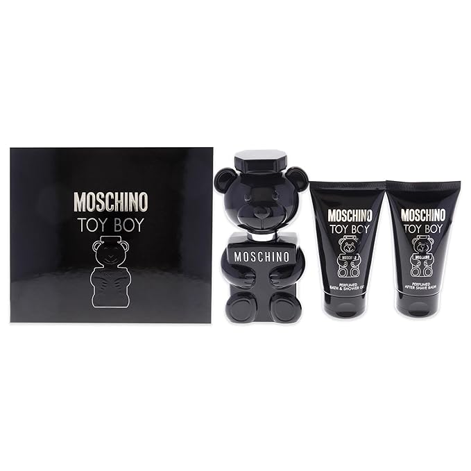 Moschino Toy Boy Men 1.7oz EDP Spray Bath and Shower Gel After Shave Balm 3 Pc Gift Set