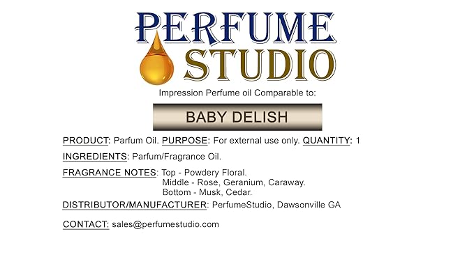 Perfume Studio Baby Delish Powdery Delight Perfume Spray Oil with Long Lasting Sweet &amp Fresh Powder Fragrance Accords (2 oz)