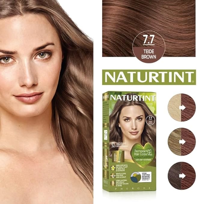 Naturtint Permanent Hair Color 7.7 Chocolate Caramel (Pack of 1) Ammonia Free Vegan Cruelty Free up to 100% Gray Coverage Long Lasting Results 5.6 Fl Oz