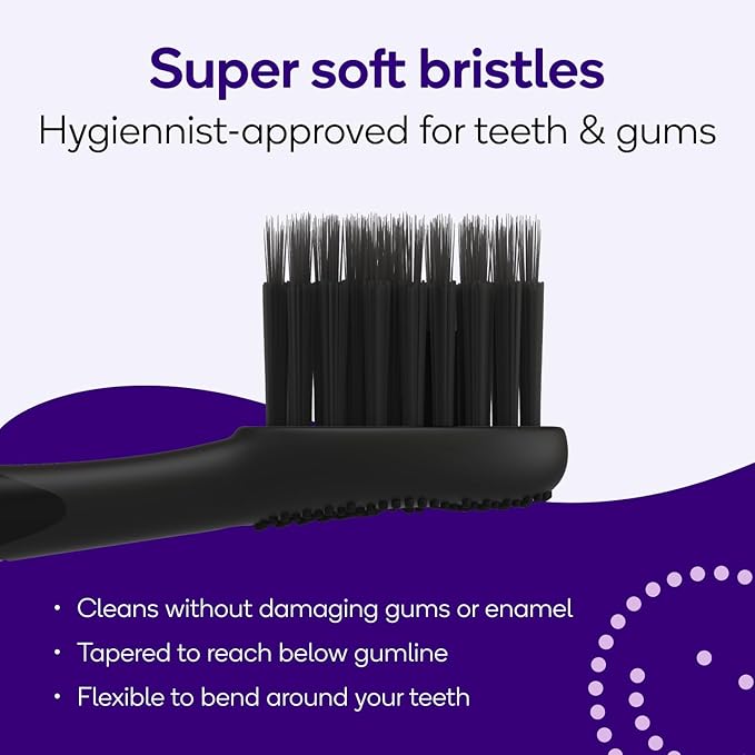 BURST Pro Sonic Electric Toothbrush Genuine Replacement Heads (Black/3 Pack) | Soft Bristles for Deep Clean Stain &amp Plaque Removal