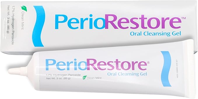 Perio Restore Gel 3 Ounce Tube 1.7% Hydrogen Peroxide Oral Cleansing Treatment Gel. Mint Flavor