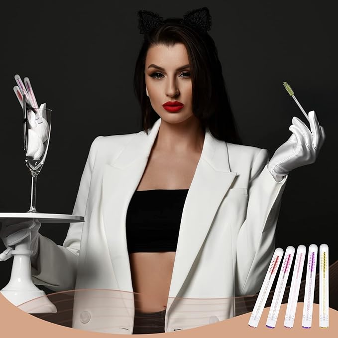 200 Pieces Mascara Wand Tube Set 100 Pcs Lash Spoolies for Eyelash Extensions 100 Pcs Diamond Empty Mascara Brush Disposable Colorful Eyebrow Applicator Makeup Tool Mix Color (Lovely)