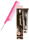 yper Hairpearl Original Hair Pearl TINT Color Dye for Iashes and broows (w/SIeekshop PINK Rat Tail Comb) Haircolor Hair Tinting Made in Germany (No 5.1 Light Brown 0.68 oz)