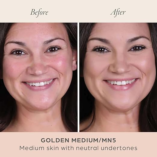 P?R MINERALS 4-in-1 Pressed Mineral Makeup Powder Foundation with SPF 15 - Concealer &amp Finishing Compact Pressed Powder for Face - Buildable Medium to Full Coverage Foundation Powder