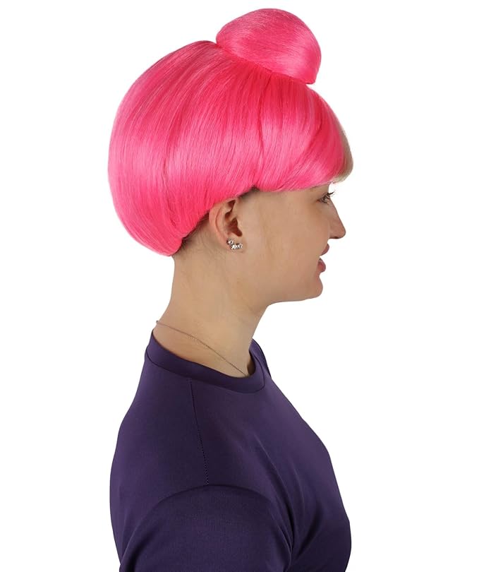 Women's Premium Bun Wig - Adjustable Capless Hair extensions with Realistic Synthetic Fibers - Multi-Color Elegant Bun Hairpiece for Halloween Cosplay and Everyday Wear Blonde &amp Pink