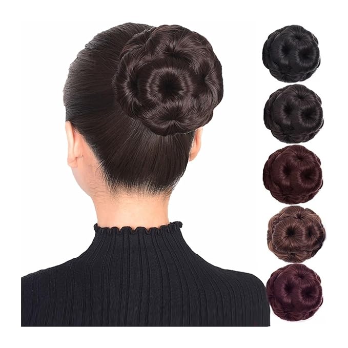 Hair Accessories 1 Pack Synthetic Bun Ponytail Bun Fancy Curly Hair Bun Claw Clip Ponytail Hair Extension Women Bun Wig Hair Pieces For Women(1pcs-03)