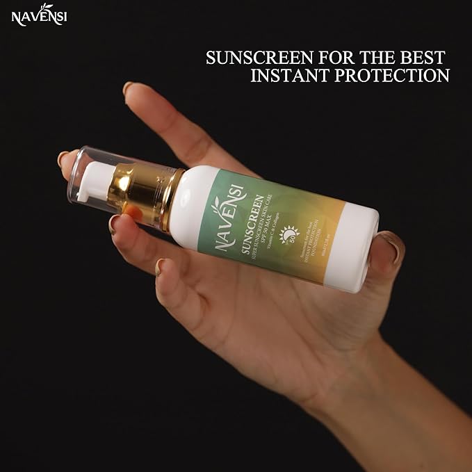 SPF 50 Sunscreen 80ml / 2.7 fl oz ? Broad Spectrum UVA/UVB Protection with Vitamin C &amp Collagen ? Lightweight Non-Greasy &amp Hydrating Sunblock for Face &amp Body ? Anti-Aging Anti-Wrinkle