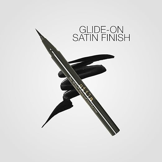 stila Waterproof Liquid Eye Liner Stay All Day Makeup with Fine Brush Tip Lasting Satin Finish Smudge-Proof &amp Transfer-Resistant