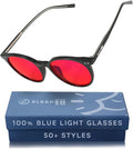 100% Blue Light Blocking Glasses - Women + Men - Better Sleep - Anti Eye Strain Protection - Computer Screens Gaming