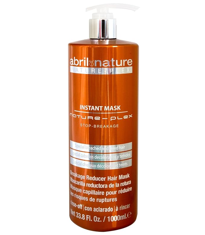 abril et nature - Nature Plex STOP Breakage - Professional Mask for Damaged or Chemically Treated Hair - Prevents Protects and Repairs - Before and After Technical Treatments - 1000 ml