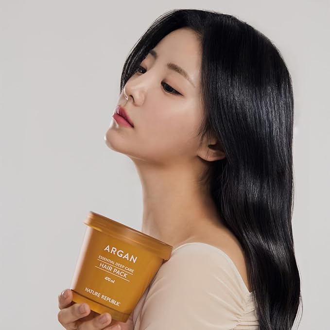 Nature Republic Argan Essential Deep Care Hair Pack 200ml for Dry Heat Damaged Color-Treated Hair