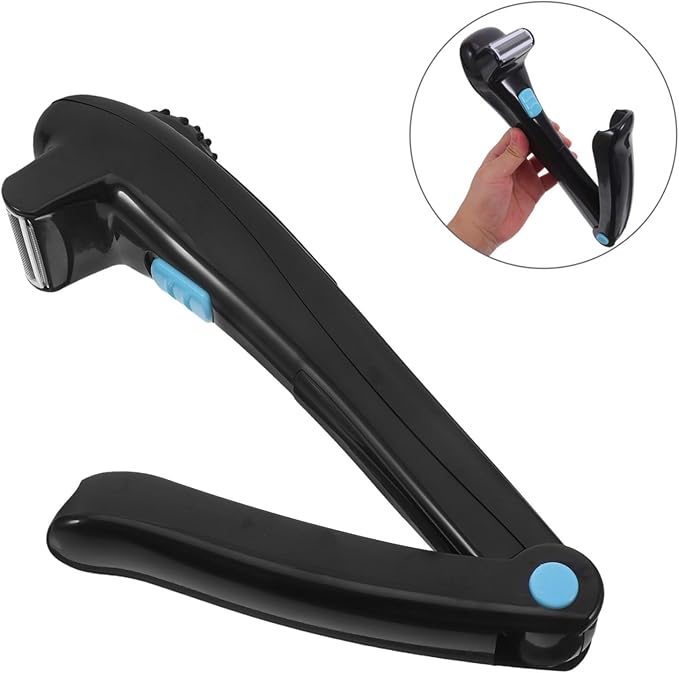 Electric Back Shaver for Men Body Hair Trimmer Portable Grooming Razor Battery Operated Ergonomic Design for DIY Hair Removal Black