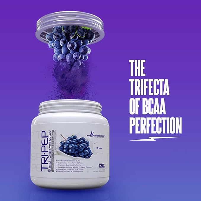Metabolic Nutrition | TRIPEP - Tri-Peptide Branch Chain Amino Acid BCAA Powder Pre Intra Post Workout Supplement | Watermelon 400 Grams (40 Servings)