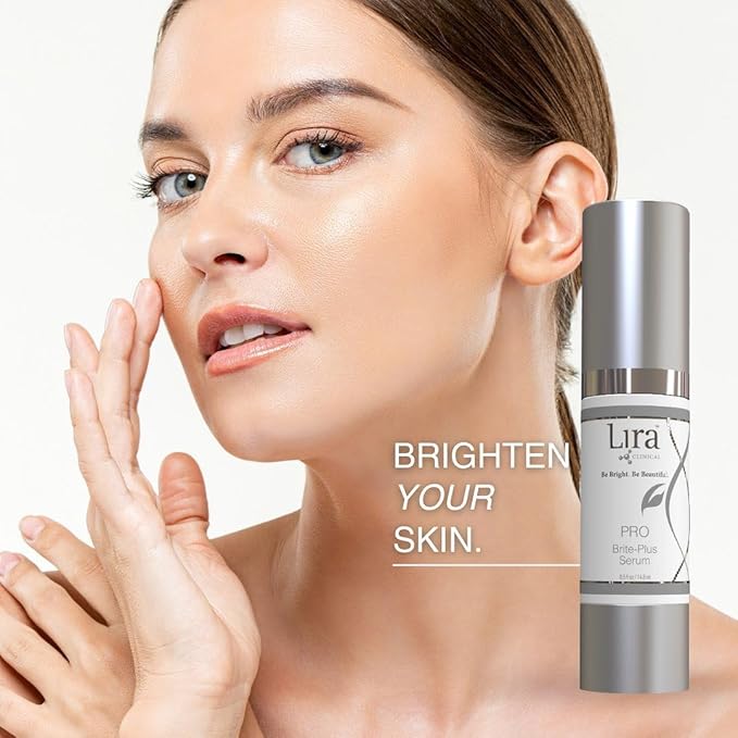 Lira Clinical PRO Brite-Plus Serum - Hydration &amp Dark Spot - Tranexamic Acid Serum Ferulic Acid &amp Vitamin C - Brightens Firms &amp Minimizes Pores &amp Skin - For All Skin Types - 0.5 fl o
