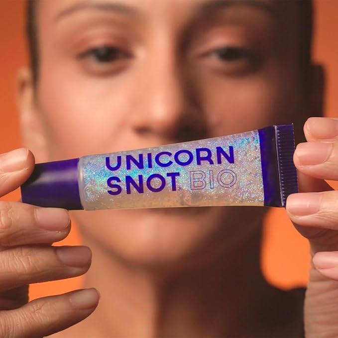 UNICORN SNOT Plant-Based Glitter Lip Gloss | Sparkly &amp Shimmer Lips for Christmas Glitter Makeup | Stocking Stuffers for Holiday Gift | Vegan &amp Cruelty Free 0.37 fl oz (BIO Galaxy)