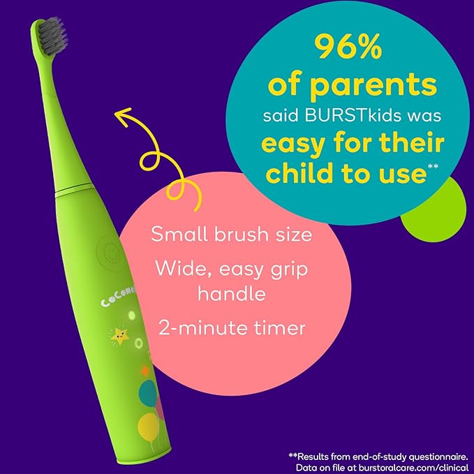 BURST Genuine Replacement Heads for Kids Electric Toothbrush (Pink/3 Pack) | Perfect Fit | Ultra Soft Bristles | 9 Months of Supply