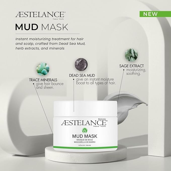 Mud Mask for Hair and Scalp Natural Treatment for Dry Damaged and Overprocessed Hair 5.1 oz