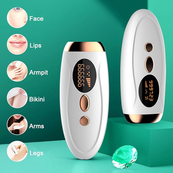 IPL Hair RemovalLaser Hair Removal At-Home for Women Men 999999 Flashes Permanent Hair Removal Device on Facial Legs Arms Bikini Line