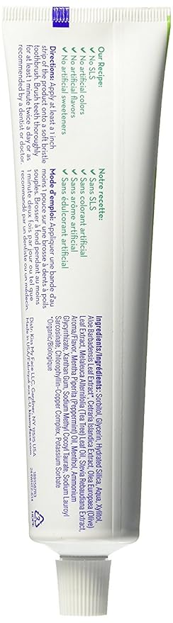 Kiss My Face Gel Teeth Whitening Fluoride Free Toothpaste (Pack of 3) Tea Tree 13.5 Ounce (2434503EAF)