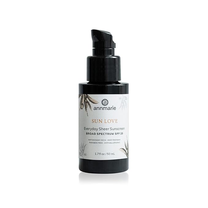 Annmarie Skin Care Sun Love SPF 20 Sunscreen - Reef Safe. - Non-Nano Zinc Oxide Sunscreen with Moisturizing Organic Pumpkin Sunflower Hemp Seed Oils Lightweight &amp Sheer Sunscreen (50mL 1.7 fl
