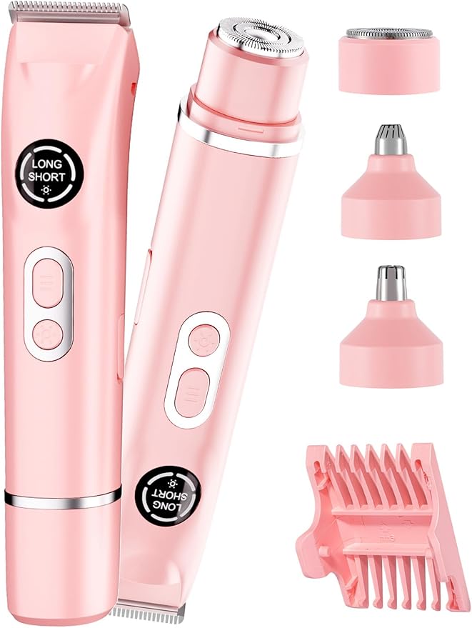 Bikini Trimmer for Women|Hair Removal Shaver - Painless Electric Razor Cordless Body Shaver for Travel Replaceable Lady Facial Razor|Trim Nasal/Eyebrows IPX7 Waterproof&ampEasy Cleaning Ceramic B