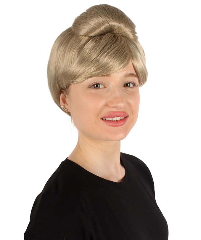 Women's Premium Bun Wig - Adjustable Capless Hair extensions with Realistic Synthetic Fibers - Multi-Color Elegant Bun Hairpiece for Halloween Cosplay and Everyday Wear Beige