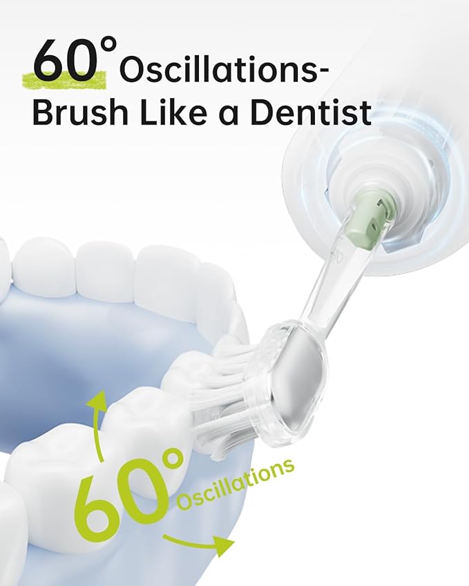 Laifen Wave Special Electric Toothbrush New 2025 Version Oscillation &amp Vibration Sonic Electric Toothbrush for Adults with App 2 Brush Heads IP68 Waterproof Travel Powered Toothbrush (Meadow Gr