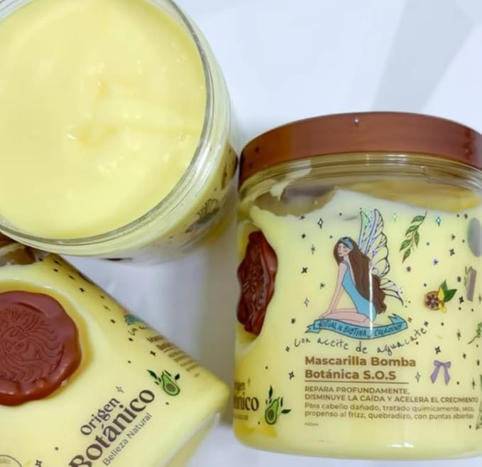 RITUAL BOTANICO Mascarilla para el Cabello de Origen Bot?nico | Bomba Bot?nica S.O.S. Repara y Reduce la ca?da del cabello y Acelera el Crecimiento | Tratamiento para cabello seco y maltratado