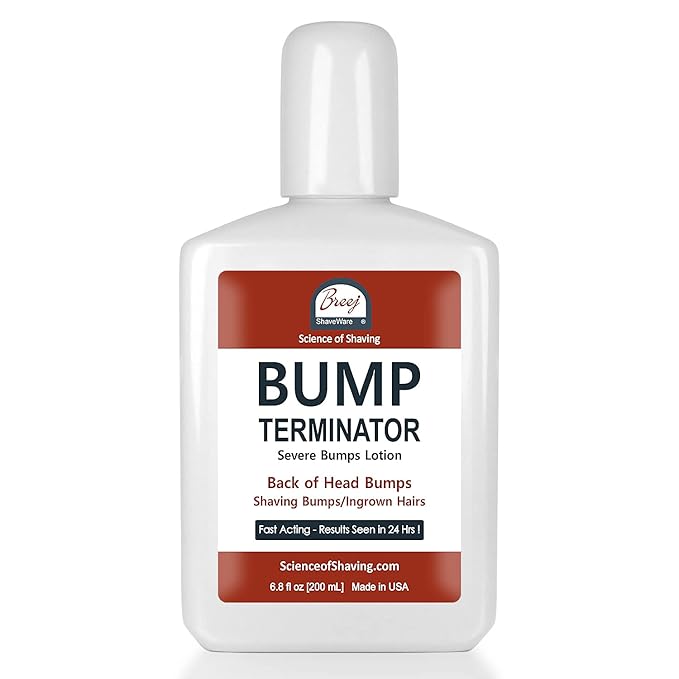 BUMP Terminator Razor Bumps &amp Shaving Bumps Remover | Ingrown Hair Treatment for Pubic Area with Glycolic Acid Salicylic acid &amp Tea Tree Oil| BREEJ Bump Treatment for Bikini Bumps 6.8 oz (Pa