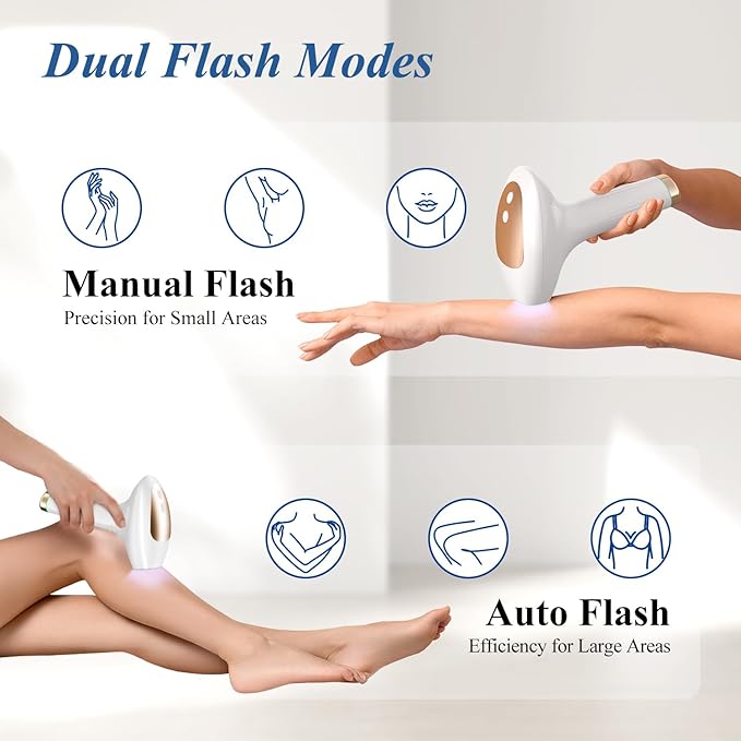 Hair Removal with Cooling Painless IPL Hair Removal Device for Women and Men at-home Hair Remover for Armpits Legs Face and Bikini Line