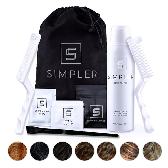 Simpler Hair Color Ginger Mustache and Beard Upgraded Brush Kit with 3 Brushes Included for Precision Application - Gentle Natural Looking Ammonia Free Beard and Hair Dye for Men