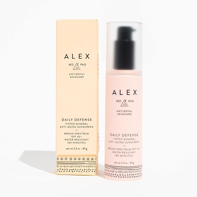 Sunscreen for Face Tinted Mineral Facial Sunscreen SPF 50+ Anti Aging Daily Defense Moisturizer for Sensitive and Post-Procedure Skin with Zinc Oxide Chemical-Free Coral Reef Friendly
