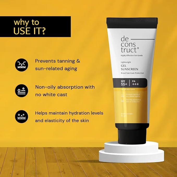 De-construction Lightweight Gel Sunscreen with SPF 55+ PA+++ Broad Spectrum Protection 50g